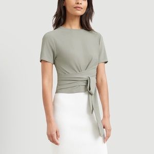 modern citizen jude cropped wrap knit top